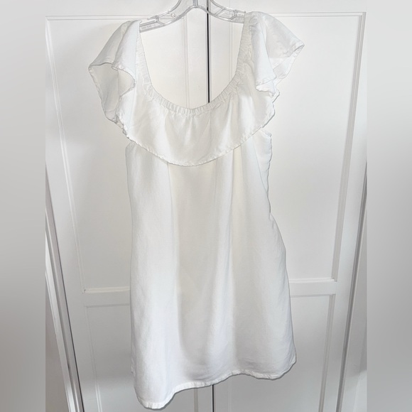 Tommy Bahama St. Lucia Off Shoulder Dress Linen White Sz XL Beachy Coastal - Picture 14 of 16